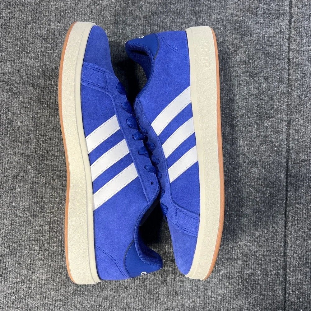 NEW Adidas Grand Court Base 00s Mens 11.5 Blue White Suede Shoes Sneakers IH1039